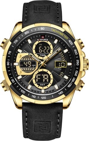 NAVIFORCE Men's Military Digital Watches Analog Quartz Water...