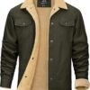 KEFITEVD Men's Winter Fleece Jacket Sherpa Lined Cargo Jacke...