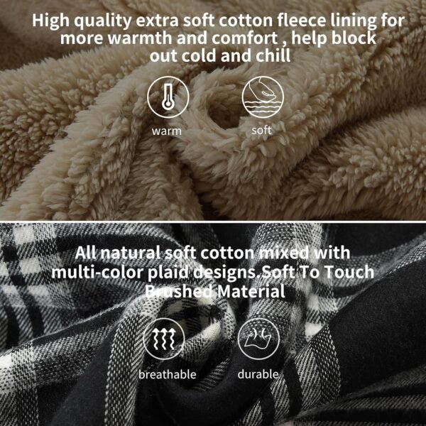 Elesuit Men's Full Zip Fleece Flannel Jackets Shirt Plaid Co...