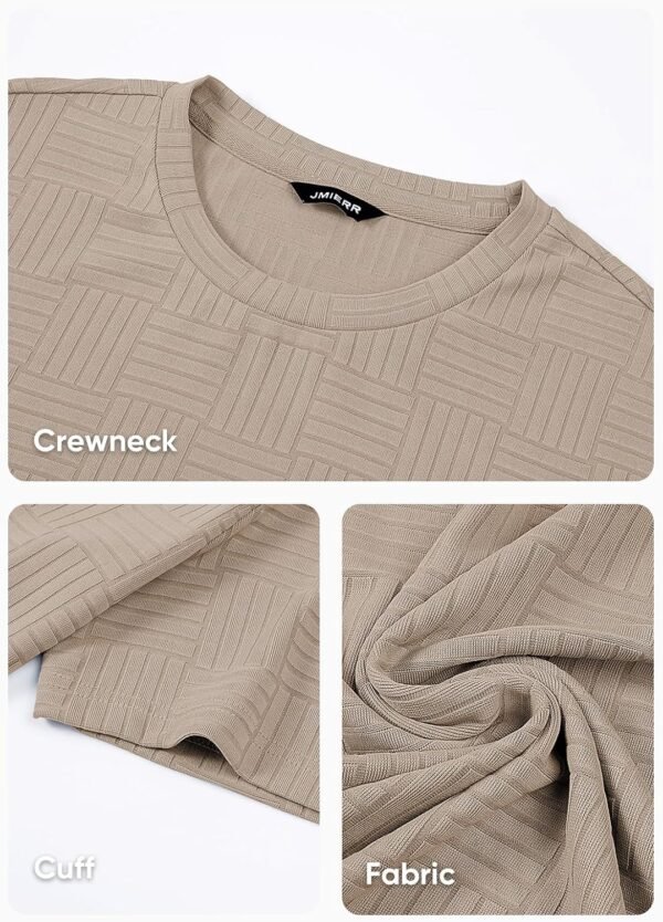 JMIERR Mens T-Shirt Casual Stretch Solid Crewneck Short Slee...