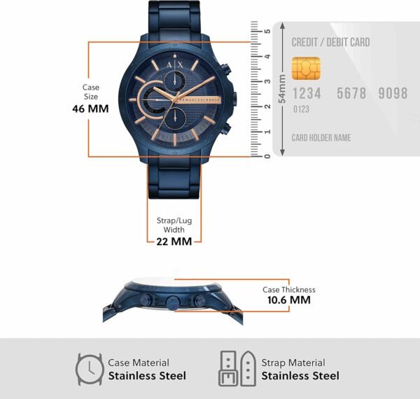 A|X Armani Exchange Chronograph Watch for Men; Men's Watch w... - Image 6