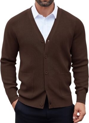 COOFANDY Men's Cardigan Sweaters with Button Lightweight Cas...
