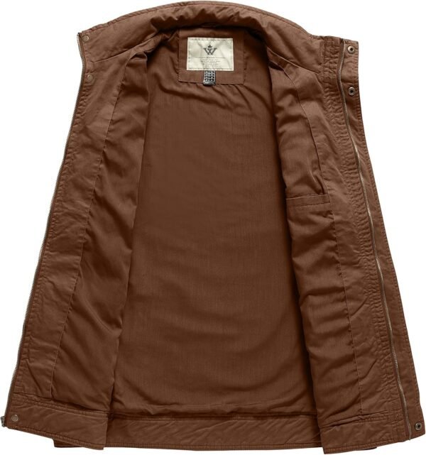 WenVen Men's Casual Washed Cotton Military Jacket