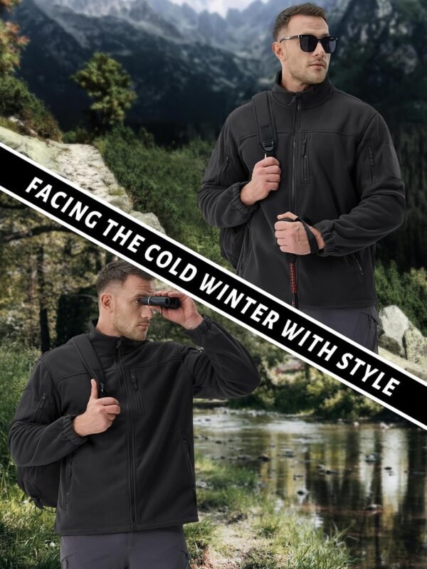 TACVASEN Men's Fleece Jacket Full Zip Winter Jacket Lightwei... - Image 5