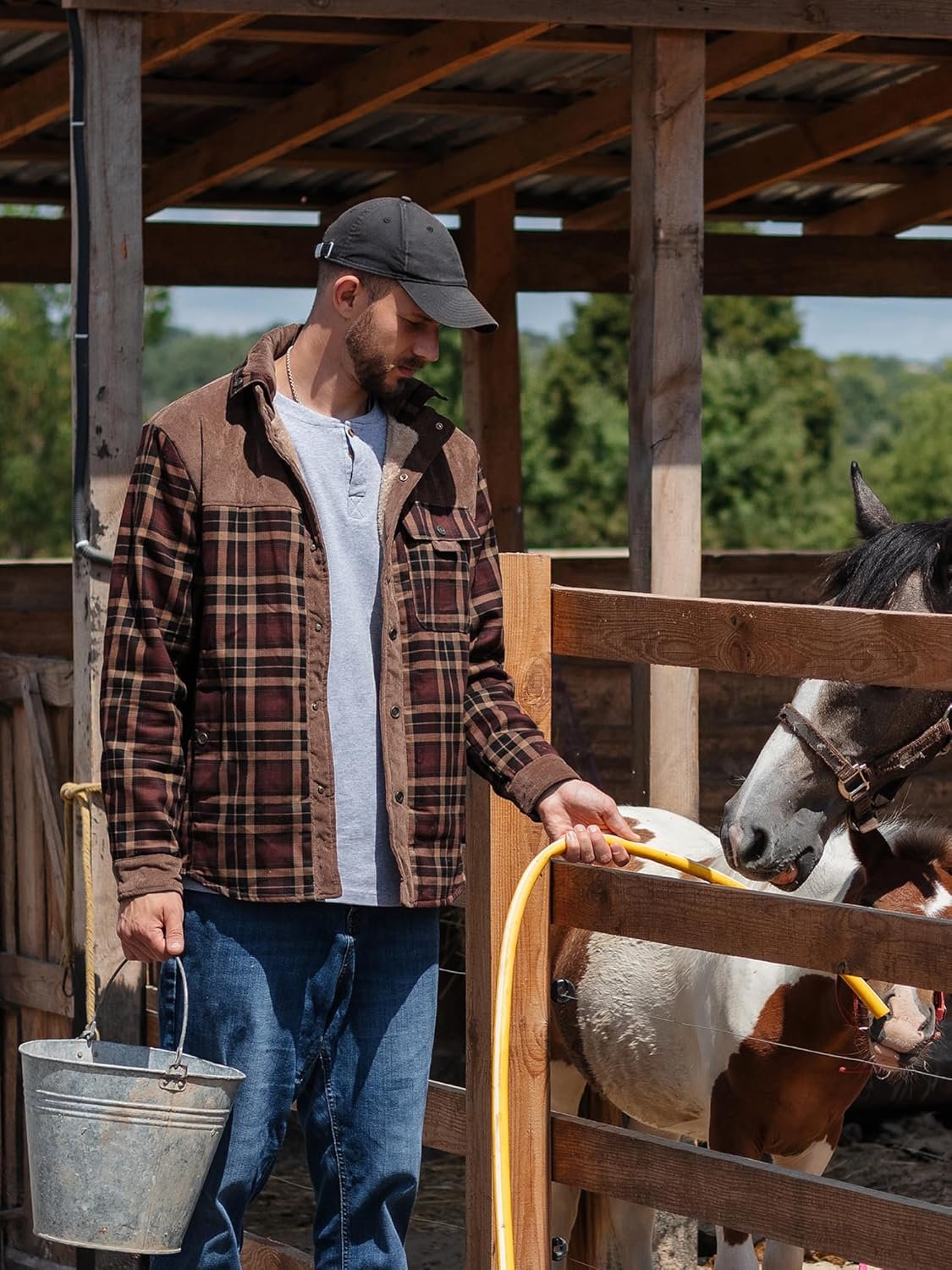 Mr.Stream Men's Outdoor Casual Vintage Long Sleeve Plaid Fla... - Image 6