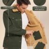 KEFITEVD Men's Winter Fleece Jacket Sherpa Lined Cargo Jacke...