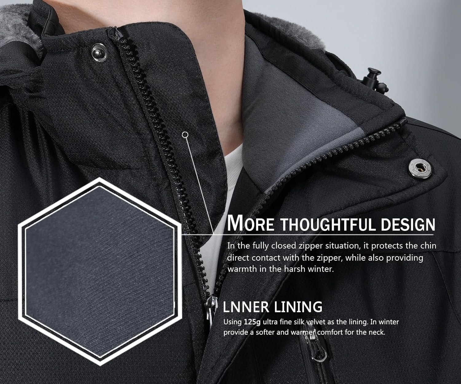 SPOSULEI Mens Skiing Jackets with Hoode Snowboarding Waterpr... - Image 4