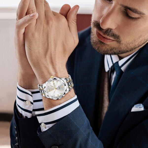 Watches for Men Diamond Business Dress Analog Quartz Mens Wa...