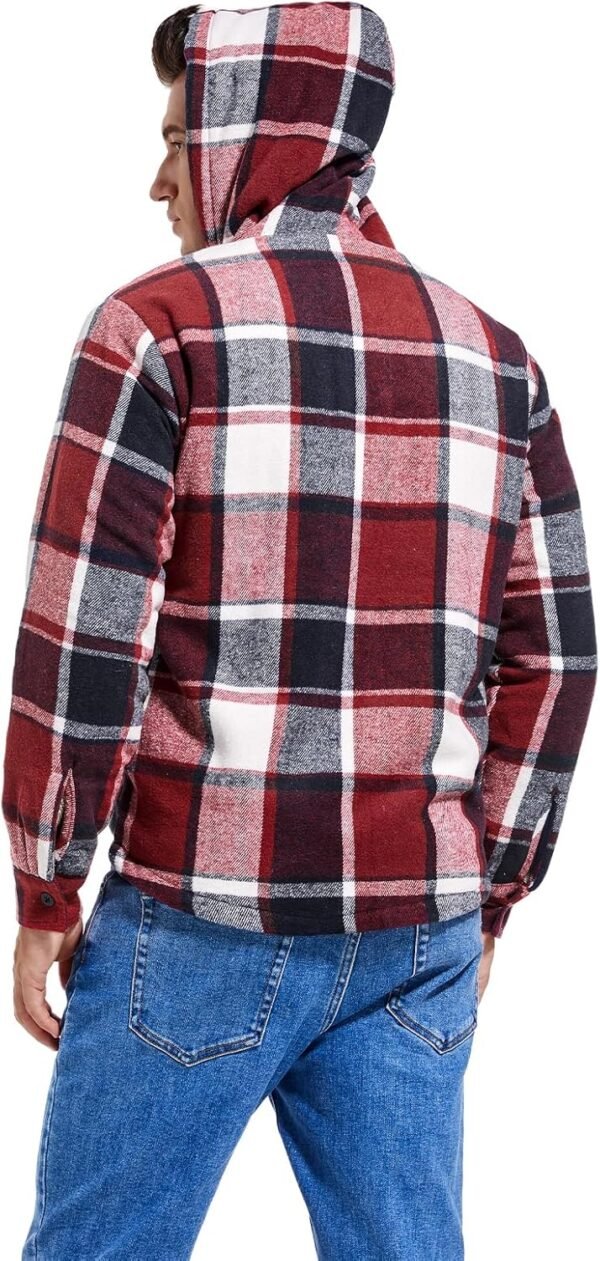 Men's Flannel Shirt Sherpa Jacket Full Zip Long Sleeve Plaid...