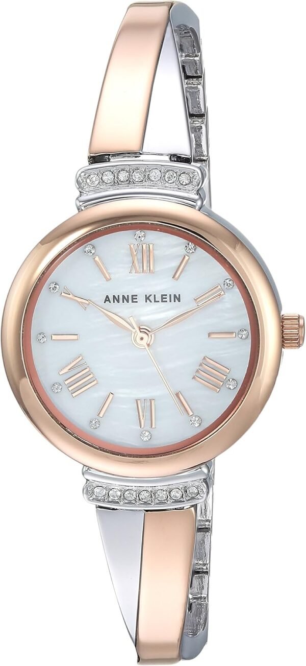 Anne Klein Women's Premium Crystal Accented Bangle Watch Set...