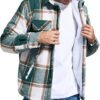 Men's Cotton Flannel Shirt Jacket Fleece Lined Long Sleeve P...