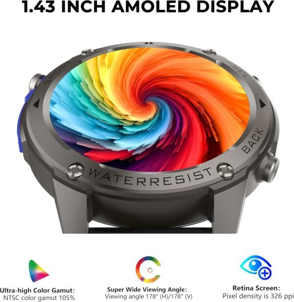MIDDOW Military Smart Watch with GPS (Answer/Make Calls), Sa...