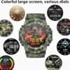 MIDDOW Military Smart Watch with Flashlight (Answer/Make Cal...