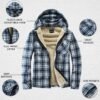 Elesuit Men's Full Zip Fleece Flannel Jackets Shirt Plaid Co...