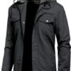 Pursky Men's Canvas Cotton Military Casual Field Jacket Oute...