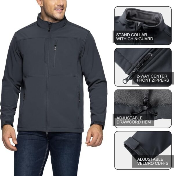 33,000ft Men's Lightweight Softshell Jacket Warm Fleece Line...