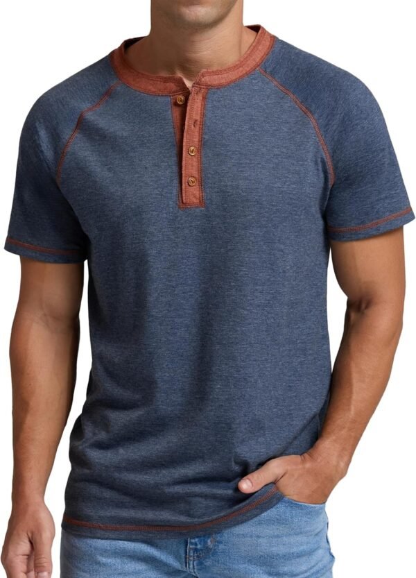 Sailwind Mens Henley Long/Short Sleeve T-Shirt Cotton Casual...