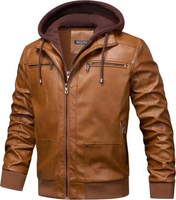 WULFUL Men's Leather Jackets, Faux Leather Jacket for Men La...
