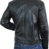 Quilted Biker Mens Leather Jacket - Real Lambskin Moto Style...