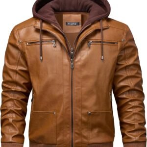 WULFUL Men's Leather Jackets, Faux Leather Jacket for Men La...