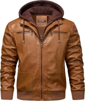 WULFUL Men's Leather Jackets, Faux Leather Jacket for Men La...