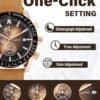 Men's Leather Band Chronograph Watch - 30M Waterproof Big Fa...