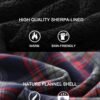 Men's Flannel Plaid Hooded Jackets Full Zip Sherpa Fleece Li...
