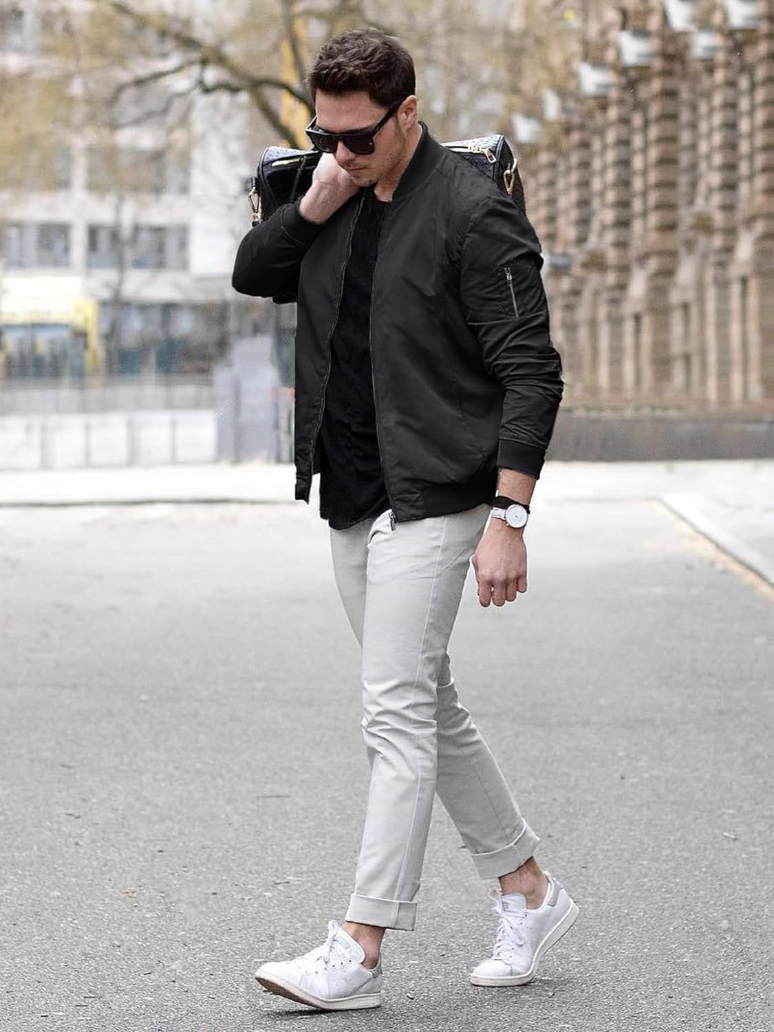 TACVASEN Men's Bomber Jacket Lightweight Casual Spring Fall ... - Image 4