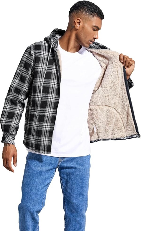 Elesuit Men's Full Zip Fleece Flannel Jackets Shirt Plaid Co...