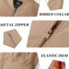 KEFITEVD Men's Jacket Casual Windproof Bomber Jackets Full Z...