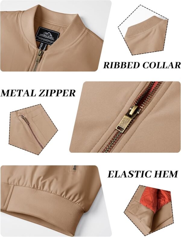 KEFITEVD Men's Jacket Casual Windproof Bomber Jackets Full Z...