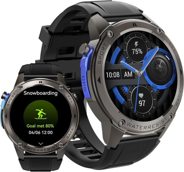 MIDDOW Military Smart Watch with GPS (Answer/Make Calls), Sa...