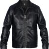 Mens Faux Leather Jacket, Padded Windbreaker, Motorcycle Bik...