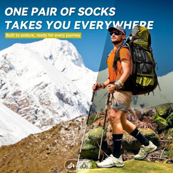 Merino Protect Merino Wool Socks for Men Warm Soft Hiking So...