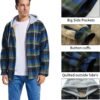 Men's Cotton Plaid Shirts Jacket Fleece Lined Flannel Shirts...