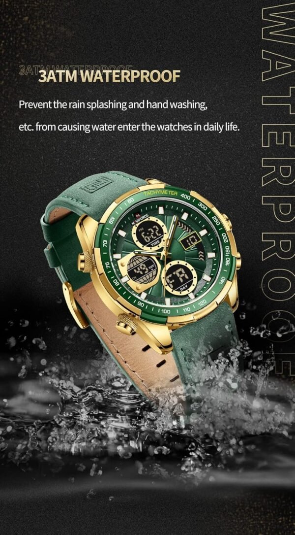 NAVIFORCE Men's Military Digital Watches Analog Quartz Water...