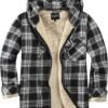 Elesuit Men's Full Zip Fleece Flannel Jackets Shirt Plaid Co...