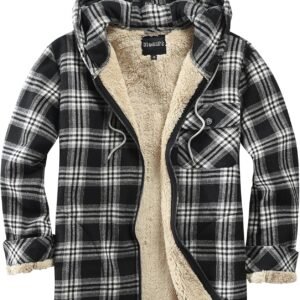 Elesuit Men's Full Zip Fleece Flannel Jackets Shirt Plaid Co...