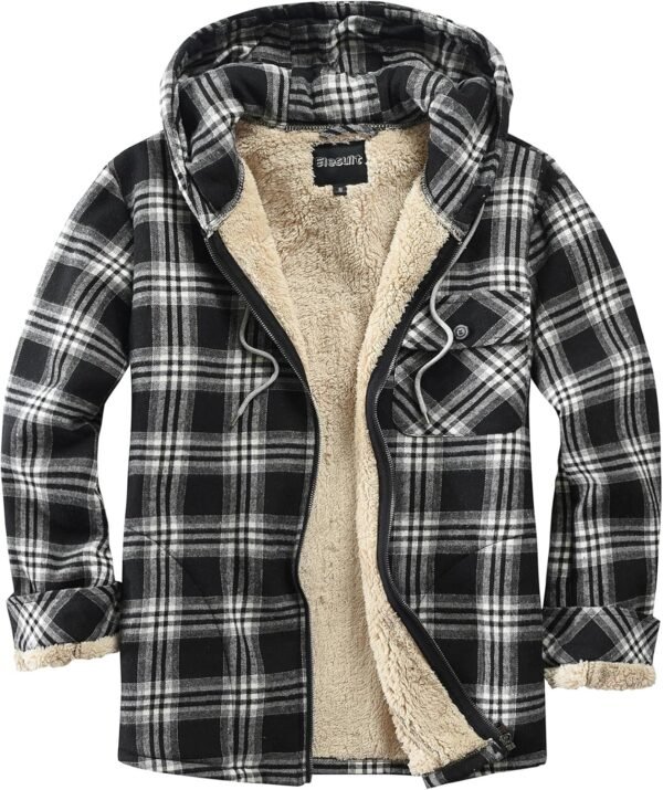 Elesuit Men's Full Zip Fleece Flannel Jackets Shirt Plaid Co...