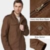 WenVen Men's Casual Washed Cotton Military Jacket