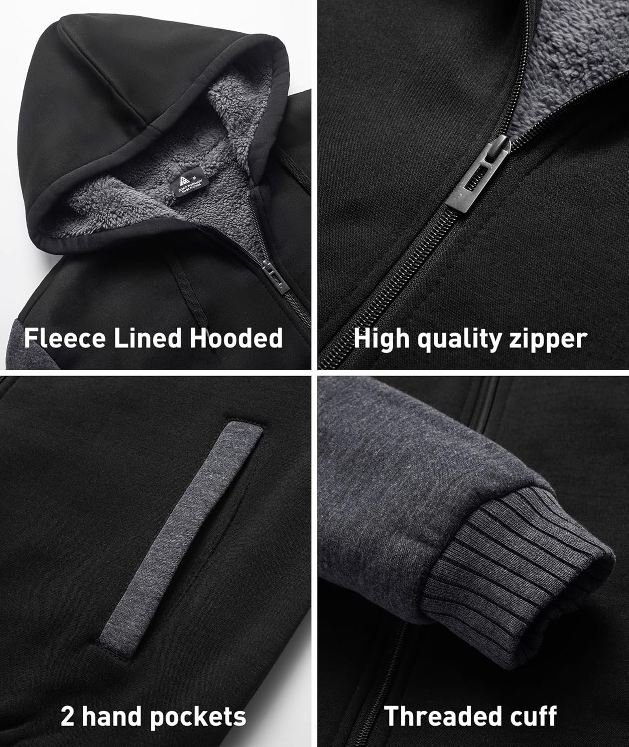 SCODI Hoodies for Men Heavyweight Fleece Sweatshirt - Full Z... - Image 4