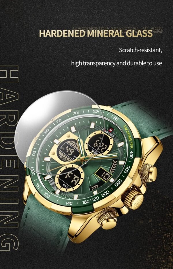 NAVIFORCE Men's Military Digital Watches Analog Quartz Water...