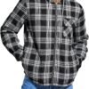 Elesuit Men's Full Zip Fleece Flannel Jackets Shirt Plaid Co...