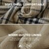 Men's Zip Up Flannel Shirt Jacket Fleece Lined Long Sleeve P...
