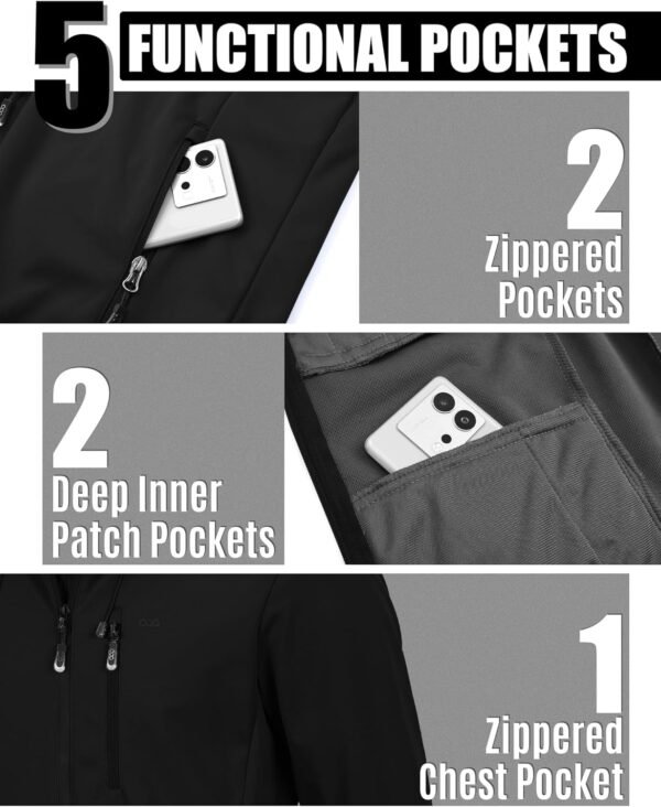 33,000ft Men's Softshell Jacket with Hood Waterproof Windbre...