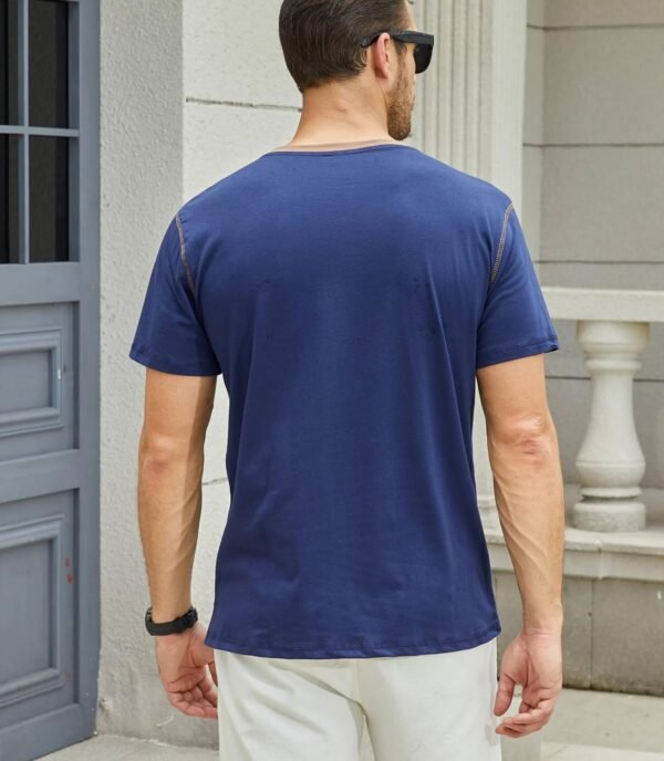 Men's Casual Henley Shirts Classic Button Cotton Short Sleev...