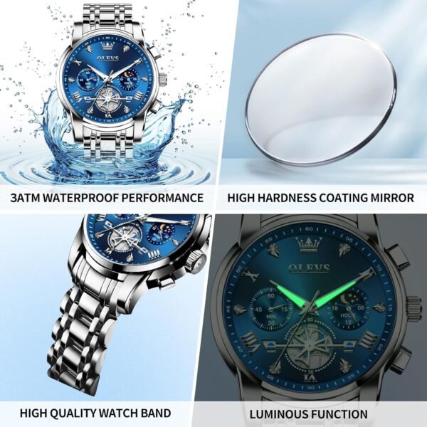 OLEVS Watches for Men Dress Watch Chronograph Luxury Stainle... - Image 5