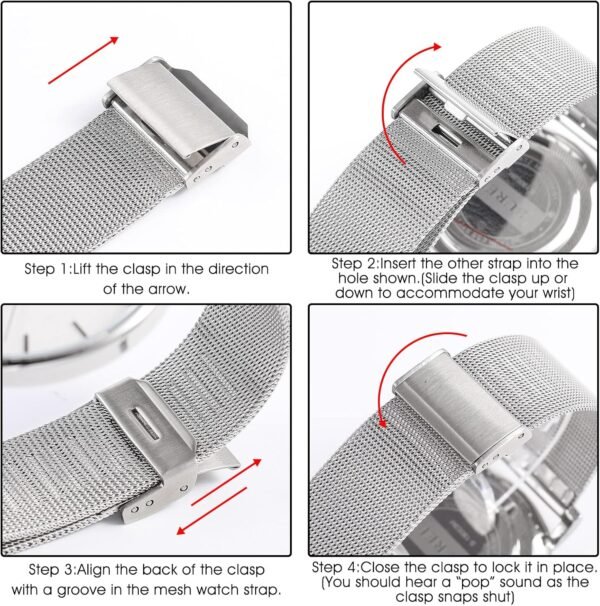 BUREI Men Wrist Watches Fashion Minimalist Analog Quartz Wat...