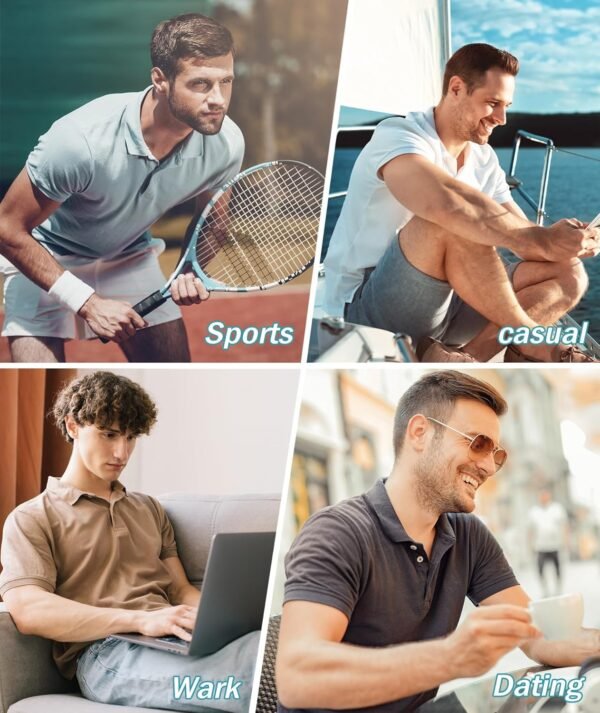 ZITY Mens Quarter Zip Polo Shirts Casual Classic Short Sleev...