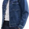 Theory Men's City Trucker Jacket in Denim Beryl